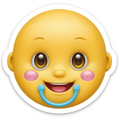 emoticon baby with sucker sticker