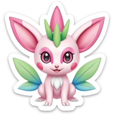 Ugly Fey Toony Axew-Celebi-Sylveon-Shaymin sticker