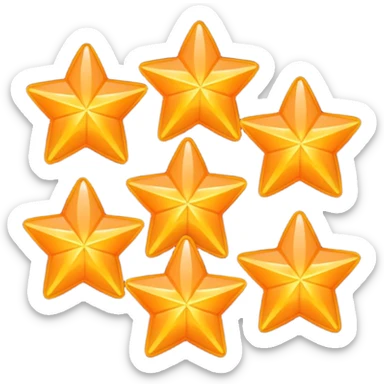 5 solid orange stars sticker