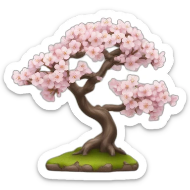 miniature bonsaï tree cherry blossoms sticker