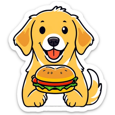Dog eating McDonald  sticker