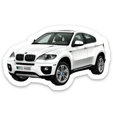 BMW  x6 White  sticker