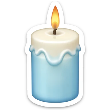 Christmas candle with light blue details sticker