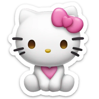 Hello kitty with pink hearts sticker