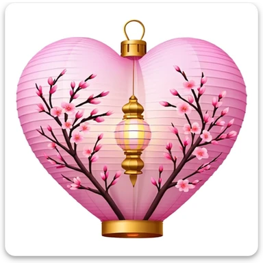 sakura heart with a paper lantern festival sticker