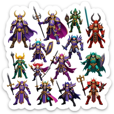 Anime stickers about Warhammer Fantasy Battles but in the style of anime JoJo sticker