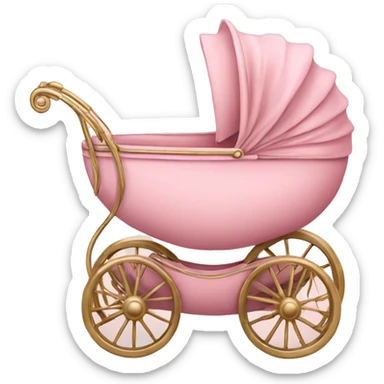 fancy vintage pink baby stroller sticker