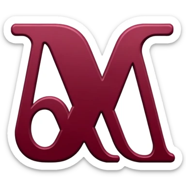 Letter M in maroon color sticker
