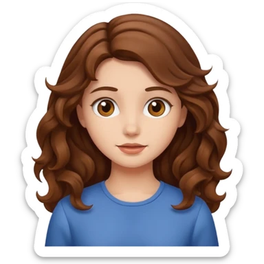 Girl whit wave brown hair  sticker