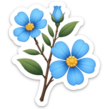 A twig sky color flower aesthetic  sticker
