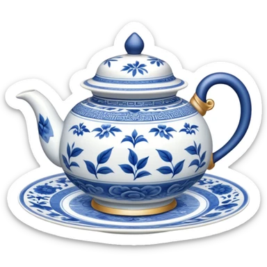 blue chinese tea ceremony sticker