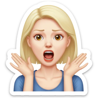 hands on neck yelling woman sticker