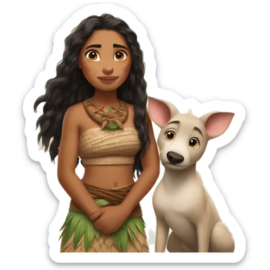 moana and pua sticker
