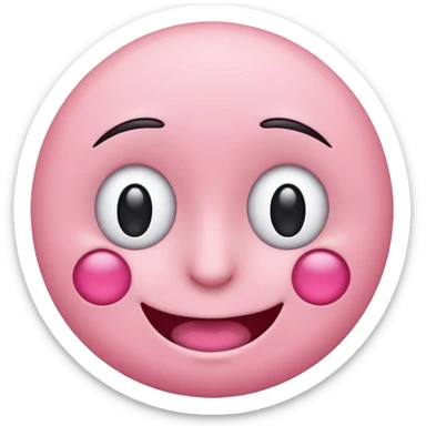 một emoji cảm xúc hạnh phúc, chỉ gồm 2 con mắt,  mắt trắng, má hồng sticker