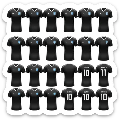 collection maillot de foot noir différents modèles sticker