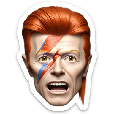 A TOK emoji of david bowie aladdin sane, grey background sticker