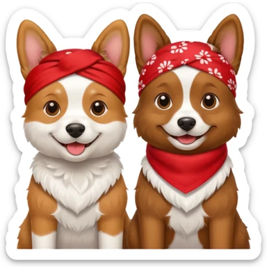 Dogs with red Bandannas sticker