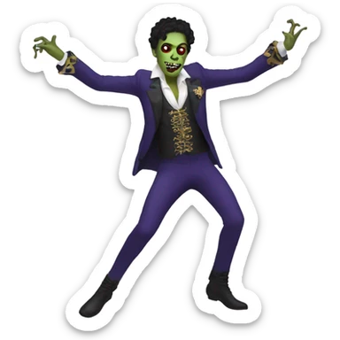 prince the musician zombie dancing sticker