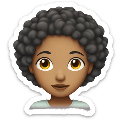 mixed girl with curly hair sleeping sticker