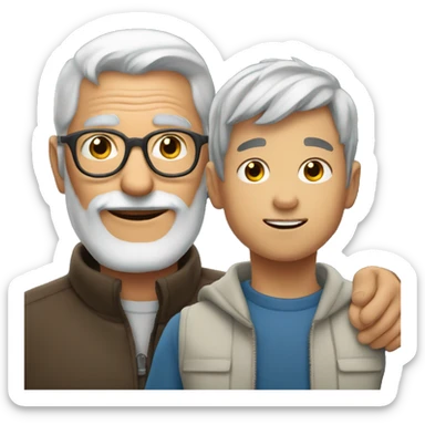 gray-haired thing and little grandson sticker