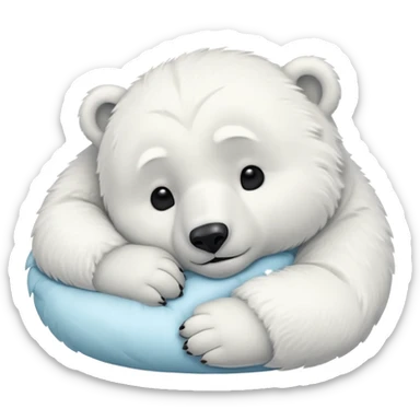 cute baby polar bear napping sticker