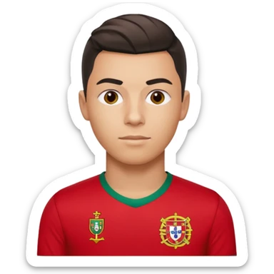 red Portugal Ronaldo shirt sticker
