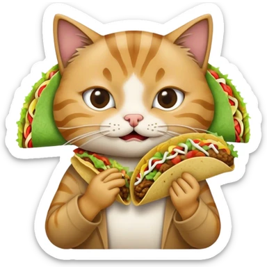 Cat eating tacos  sticker