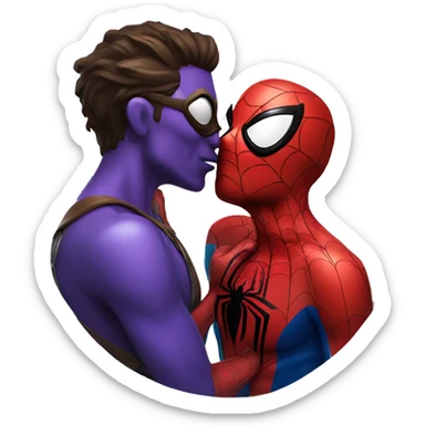 SpiderMan kissing widowmaker sticker