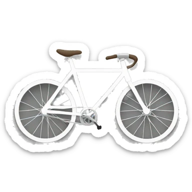 bycicle, stroke with thick white sticker