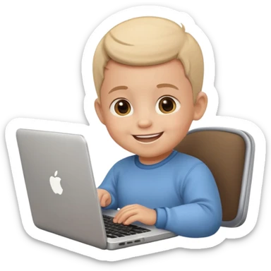 A baby DEVELOPER WITH A laptop sticker