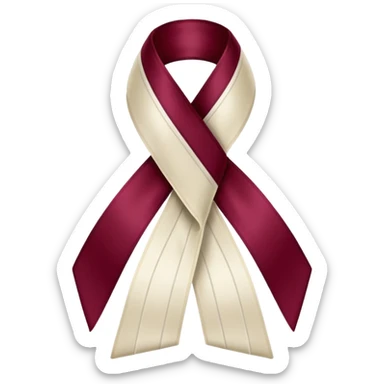 Burgundy and ivory sinus cancer ribbon sticker