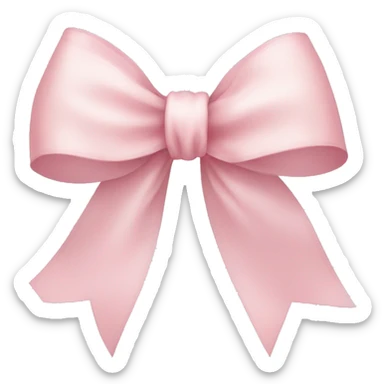 light pink ribbon bow sticker
