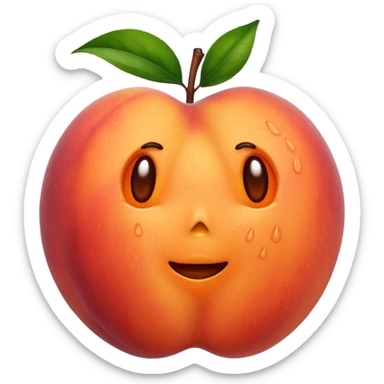 Peach with handprints sticker