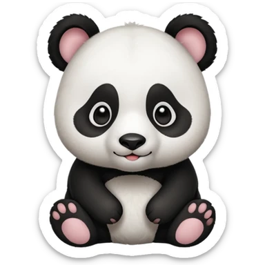 Cute panda cub saying hello  sticker