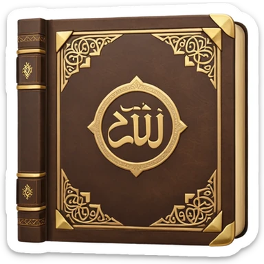 Quran closed book and Quran written in it sticker