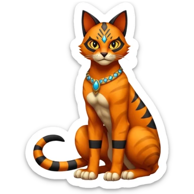 Torracat-Bastet-Fakémon-hybrid-creature (full body)  sticker