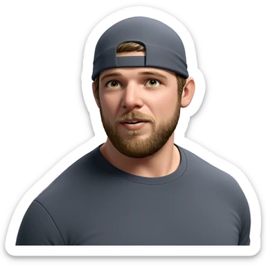 mature male in baseball cap sticker