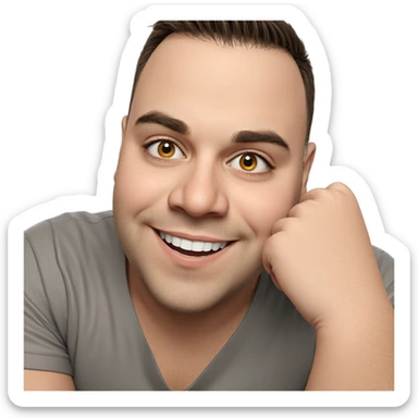 smiling boy in shirt sticker