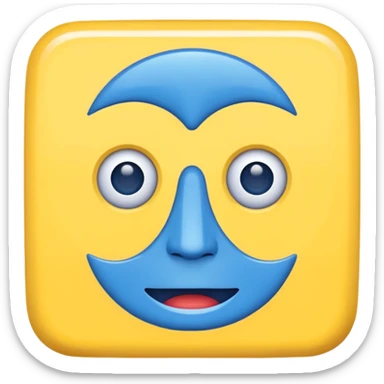 geometery dash square yellow body blue face sticker
