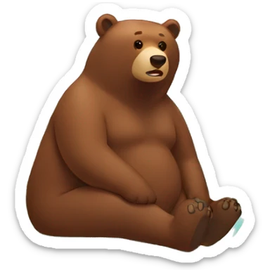 Brown bear sunbathing sticker