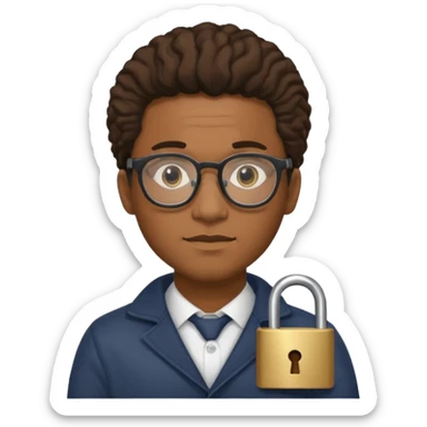 Un homme noir avec de lunettes et des locks sticker