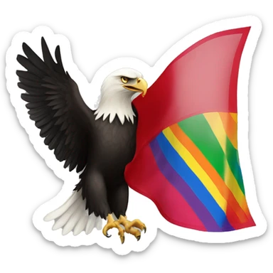 albanian eagle on a gay flag  sticker