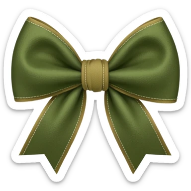Khaki green bow  sticker