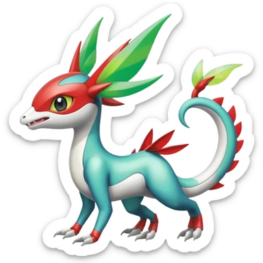 Shiny Colorful Meloetta-Flygon-Latias-Koraidon-Peppercat-Wargreymon-Protogen-Fakémon-fusion-hybrid-creature sticker