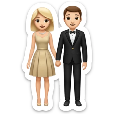 couple dancing full body sticker