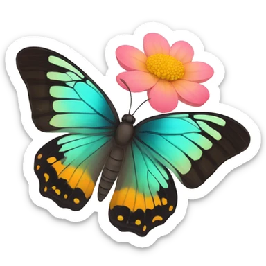 Butterfly with flower  sticker
