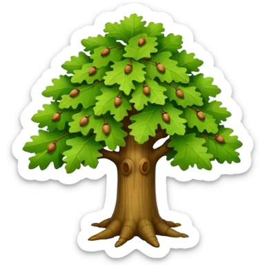 Cute, full-length tree oak emoji  sticker