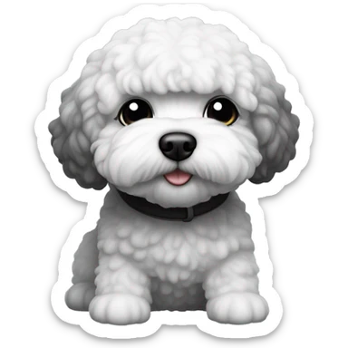 bichon frisé cyclope black/grey sticker