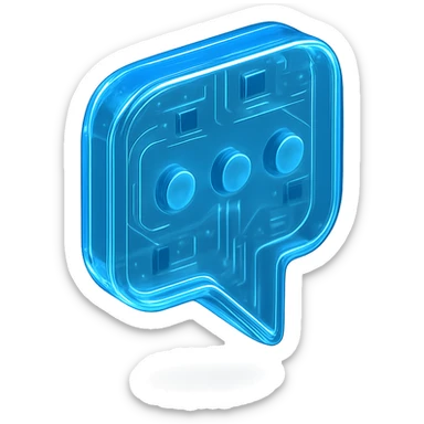 SMS icon, modern and tech-inspired, glossy circuit style, transparent background sticker