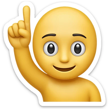A simple yellow emoji face with one hand raised, holding up the thumb, index, and middle finger (like the number three). Clean cartoon emoji style. sticker